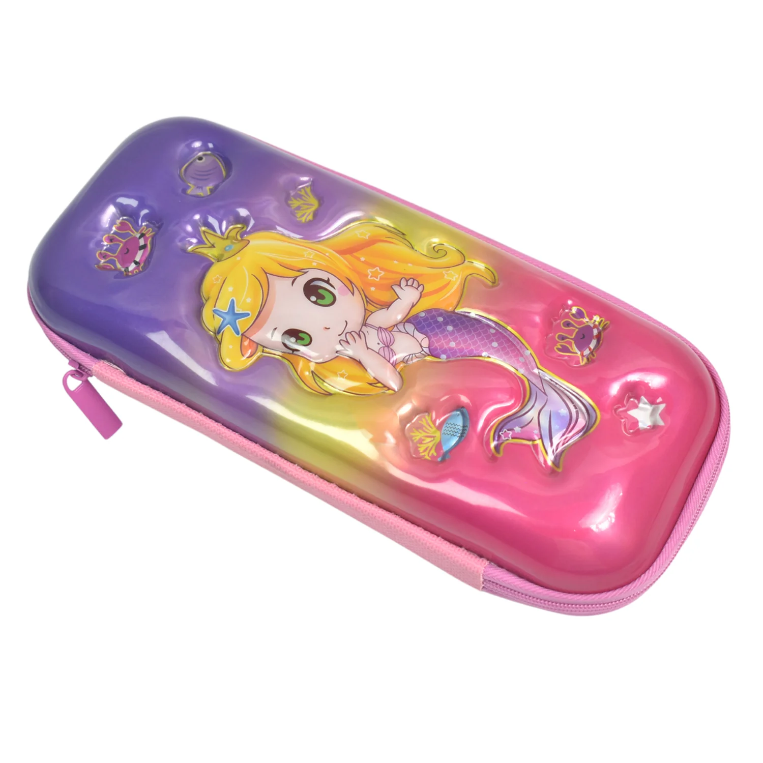 Cute Cartoon Printed Hard Shell Pencil Case with Zipper Closure (1 Pc) - Image 5