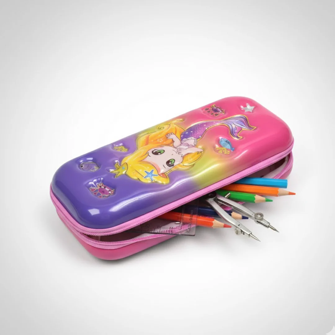 Cute Cartoon Printed Hard Shell Pencil Case with Zipper Closure (1 Pc) - Image 7