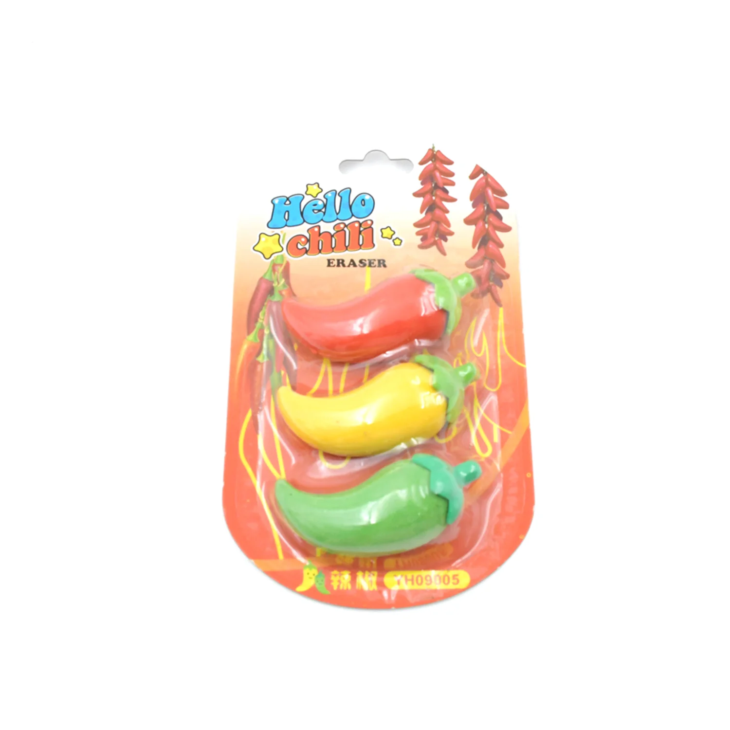 3D Fancy Colorful Chili Shape Erasers – Mini Novelty Eraser Set (3 Pc) - Image 5