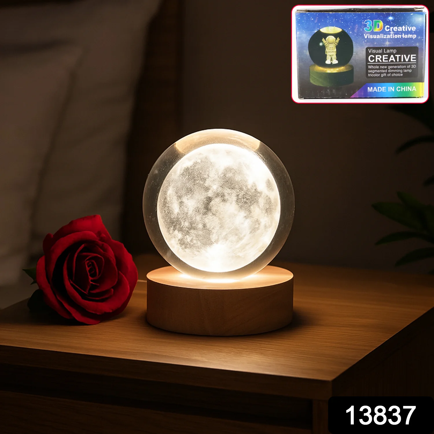 3D Crystal Ball lamps With Base (1 Pc / Mix Design) - Image 2