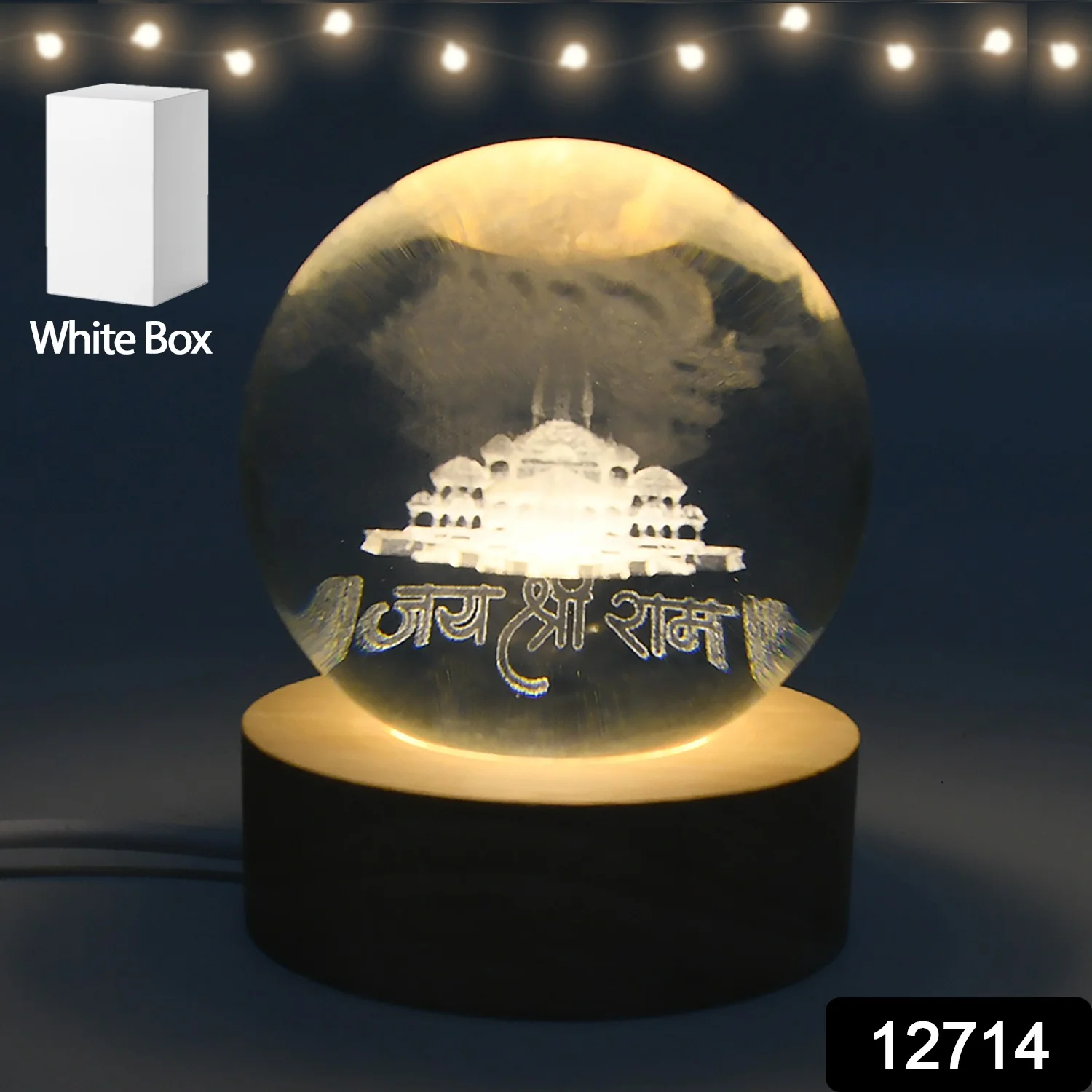 3D Crystal Ball Night Light for Bedroom & Home Decoration Gift (1 Pc) - Image 2