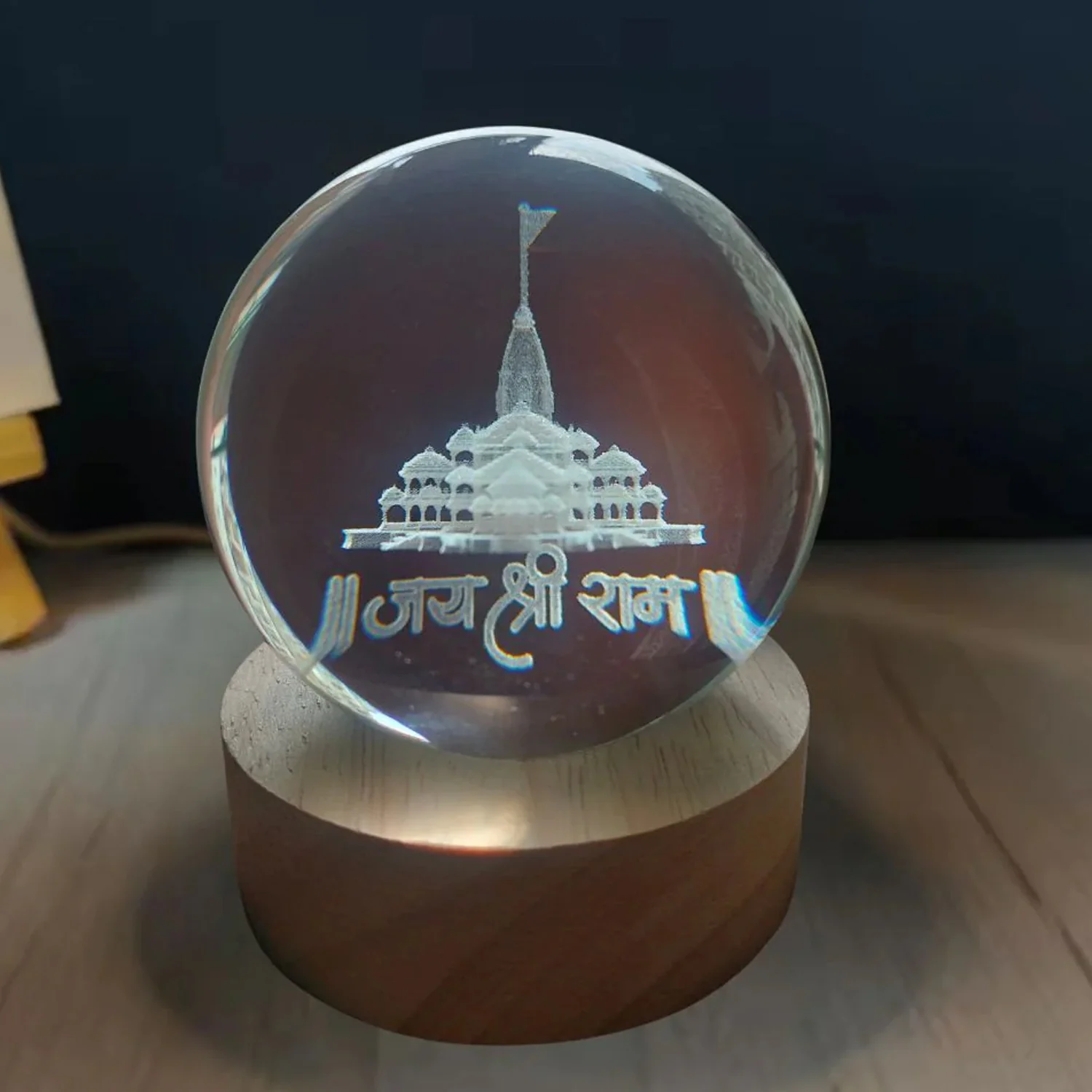 3D Crystal Ball Night Light for Bedroom & Home Decoration Gift (1 Pc) - Image 3