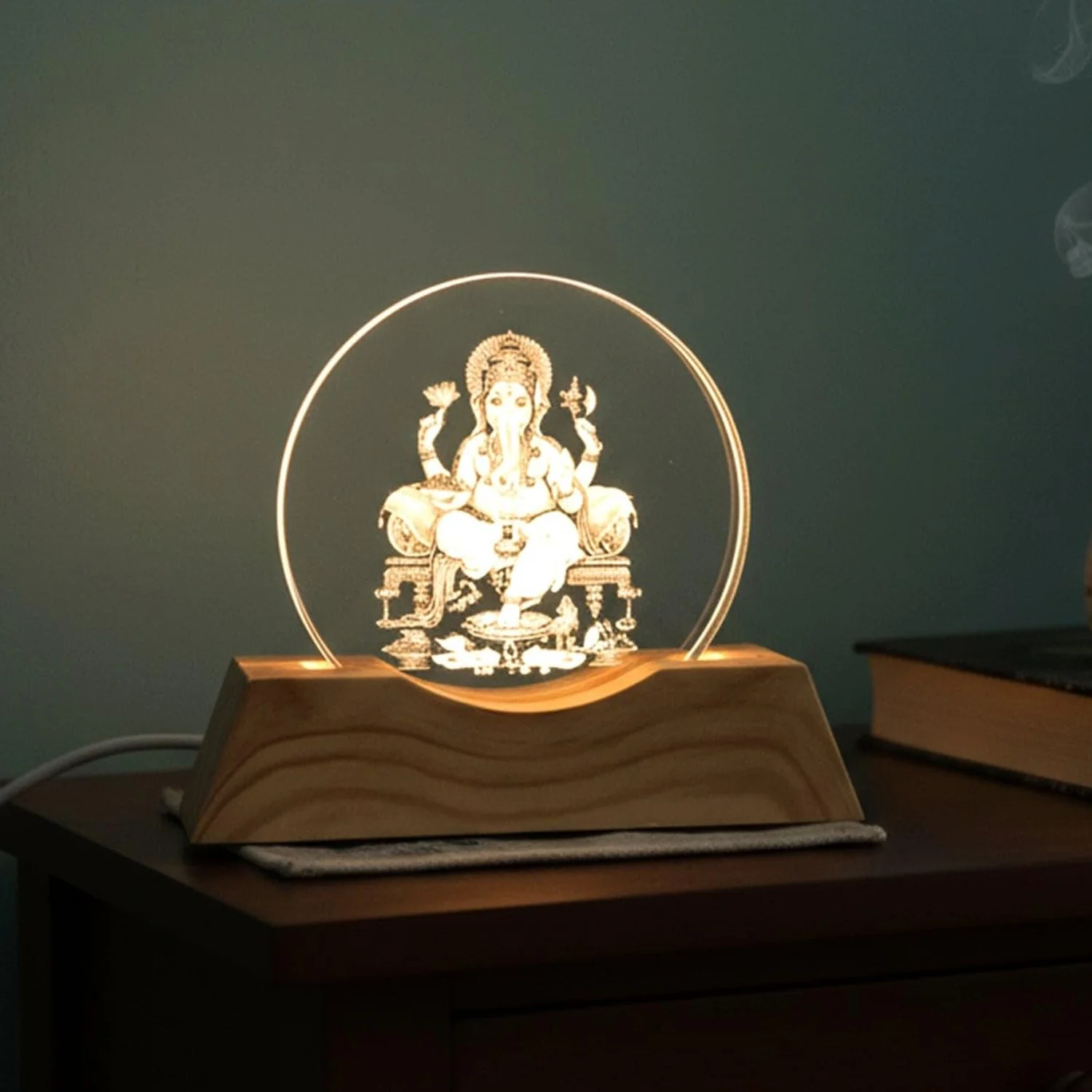 3D Lord Ganesha Acrylic LED Night Lamp (1 Pc) - Image 5