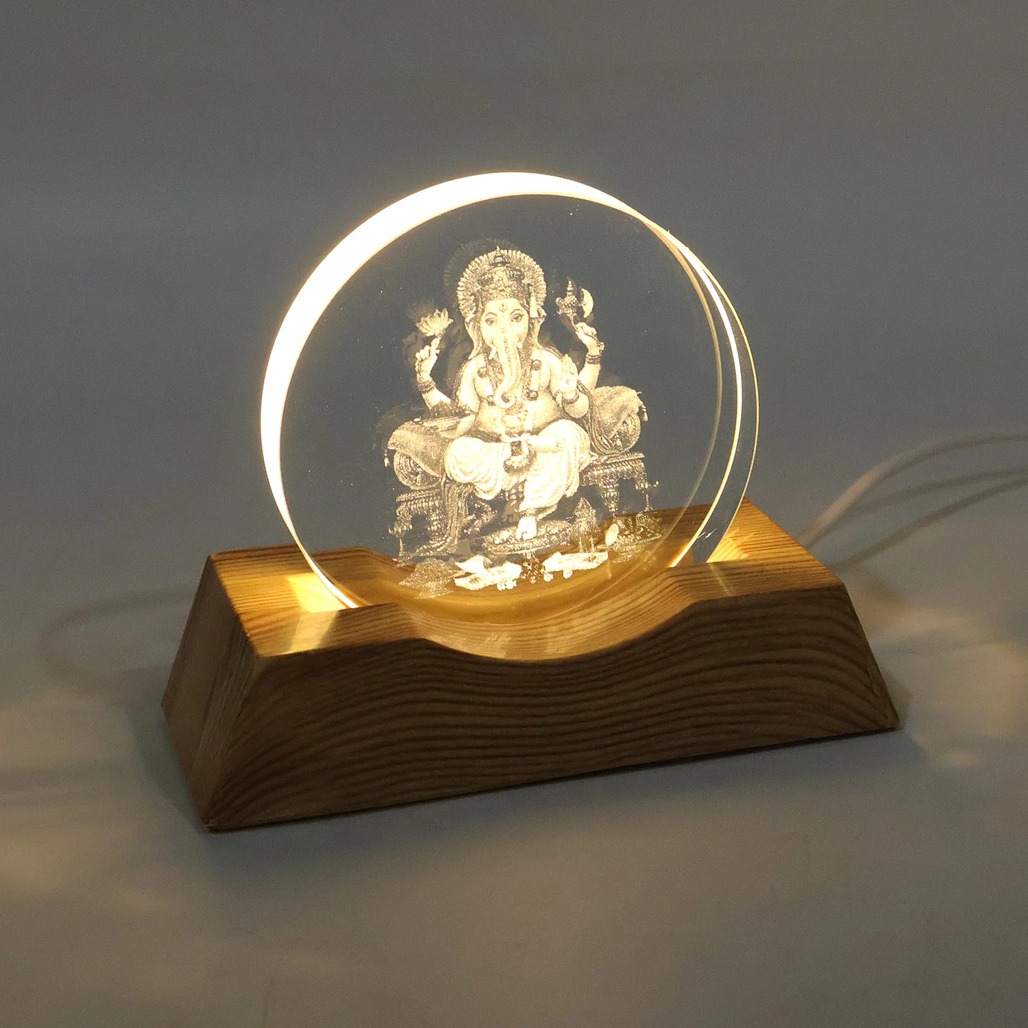3D Lord Ganesha Acrylic LED Night Lamp (1 Pc) - Image 7