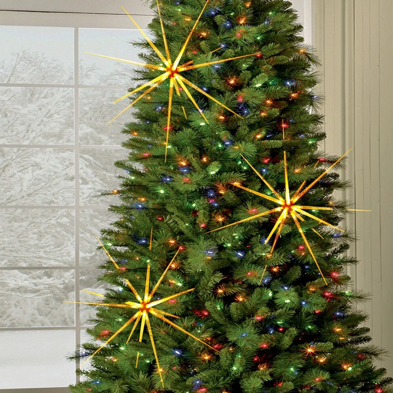 3D Gold Star Hanging Decoration Star, Acrylic Look Hanging Luminous Star - Image 3