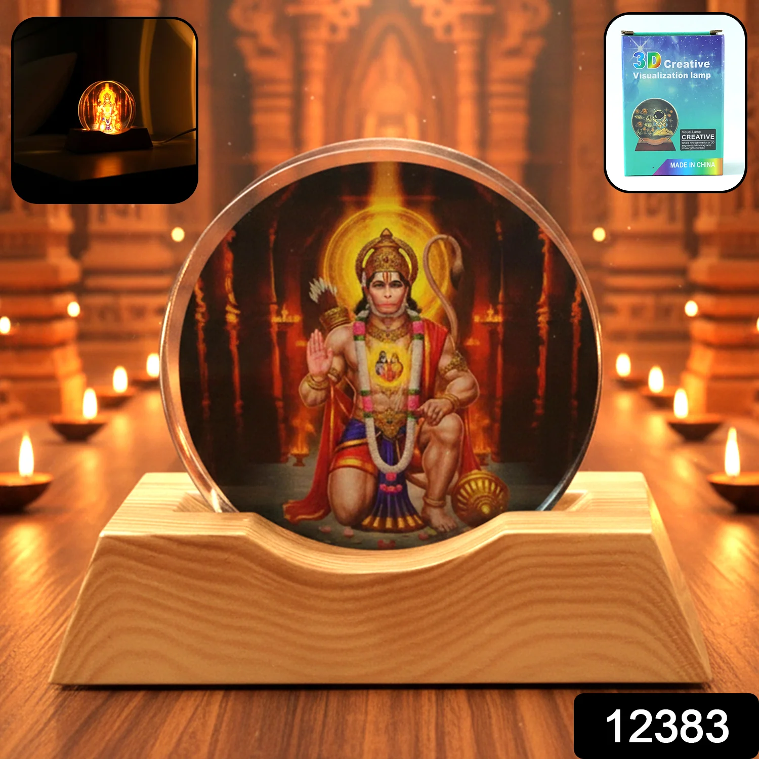 3D Creative Hanuman Ji Acrylic LED Night Lamp (1 Pc) - Image 2