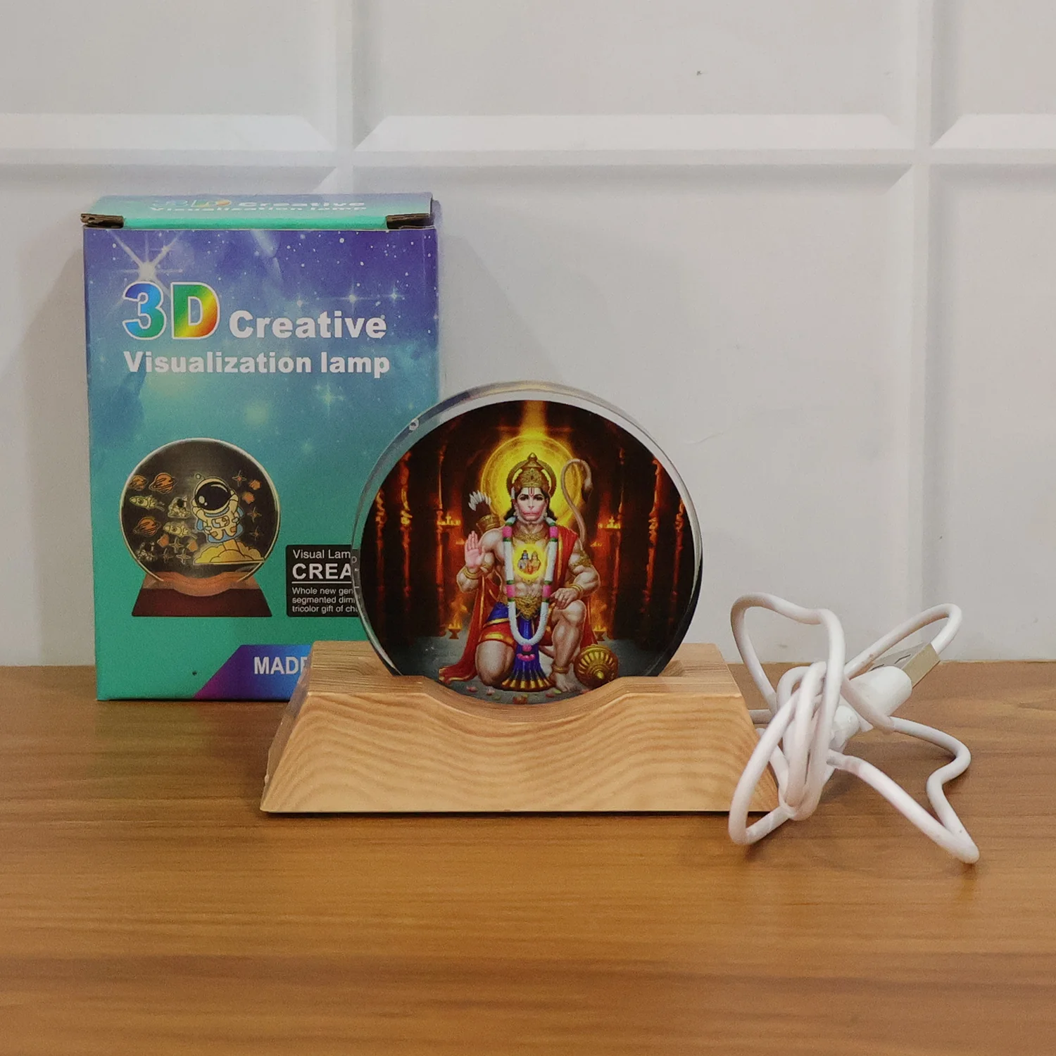 3D Creative Hanuman Ji Acrylic LED Night Lamp (1 Pc) - Image 7
