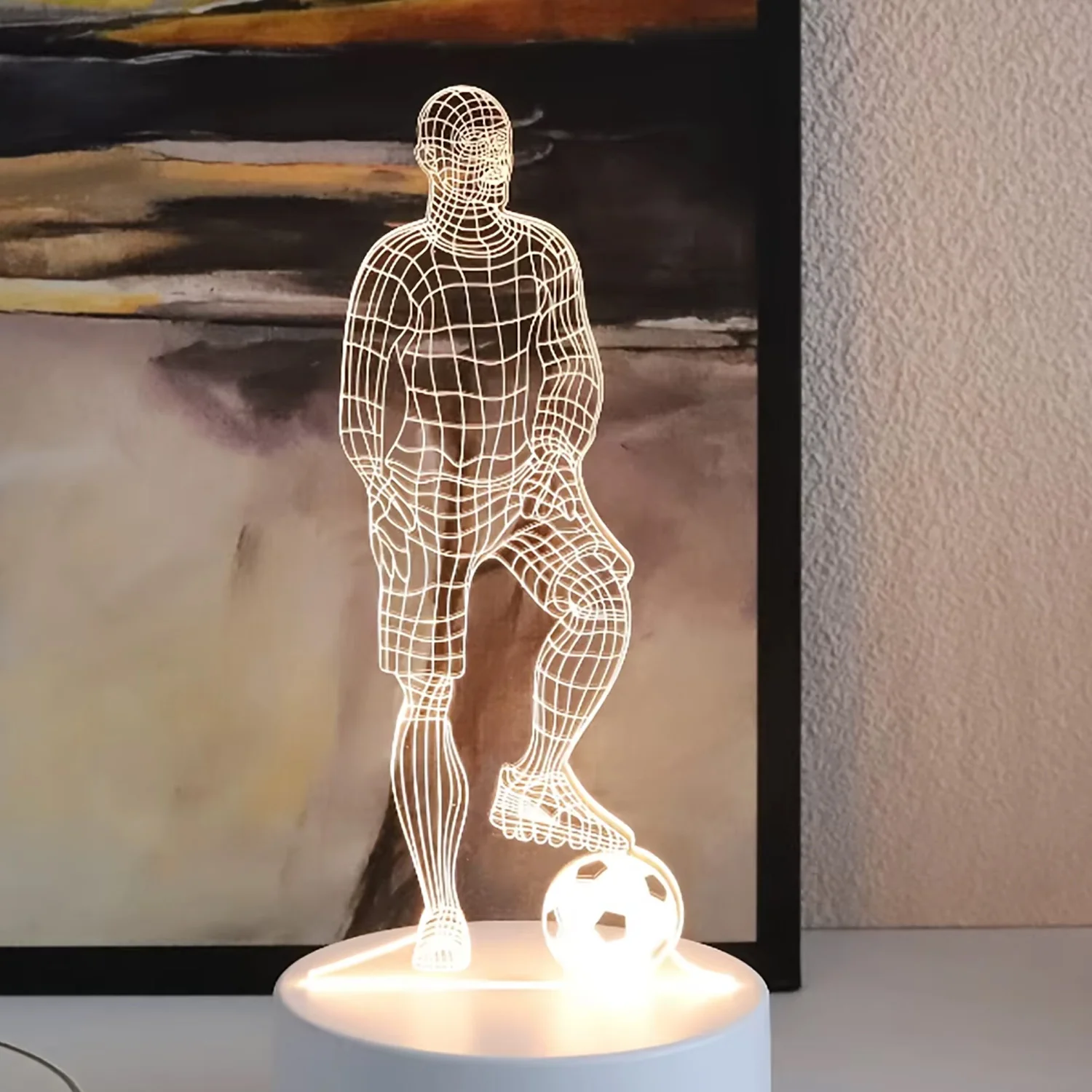 3D Illusion LED Night Lamp with Football Player Design - Image 4