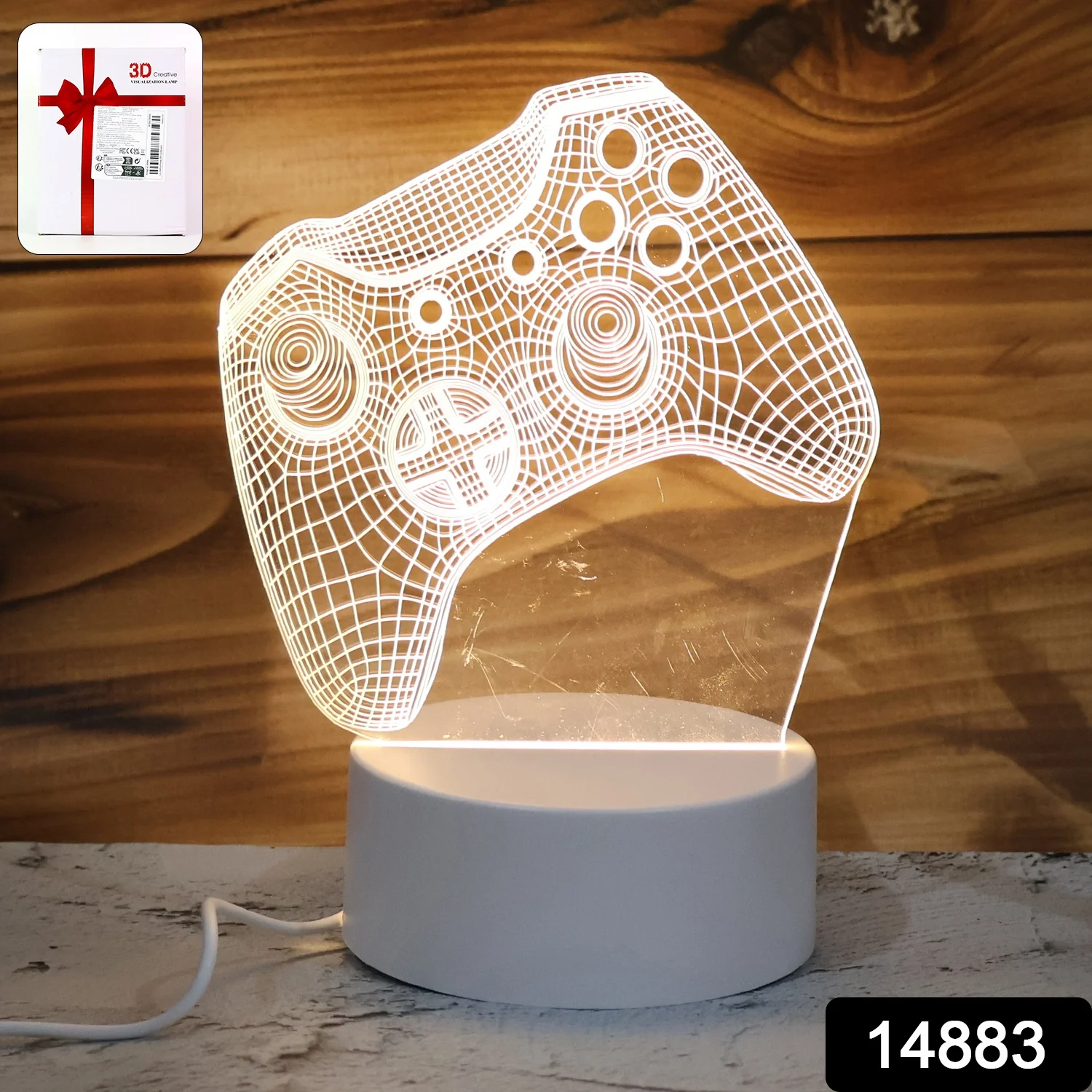 3D Illusion LED Night Lamp with Gaming Controller Design - Image 2