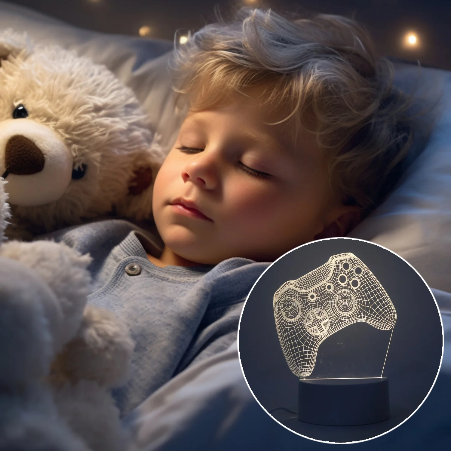 3D Illusion LED Night Lamp with Gaming Controller Design - Image 4