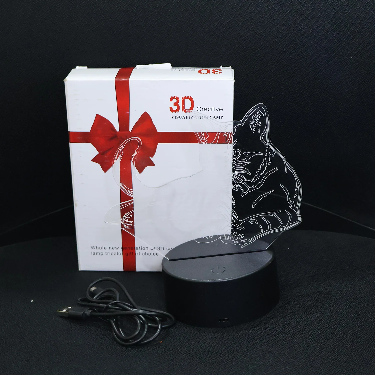 3D Illusion Multicolor Changing LED Night Lamp with Cat Design - Image 7