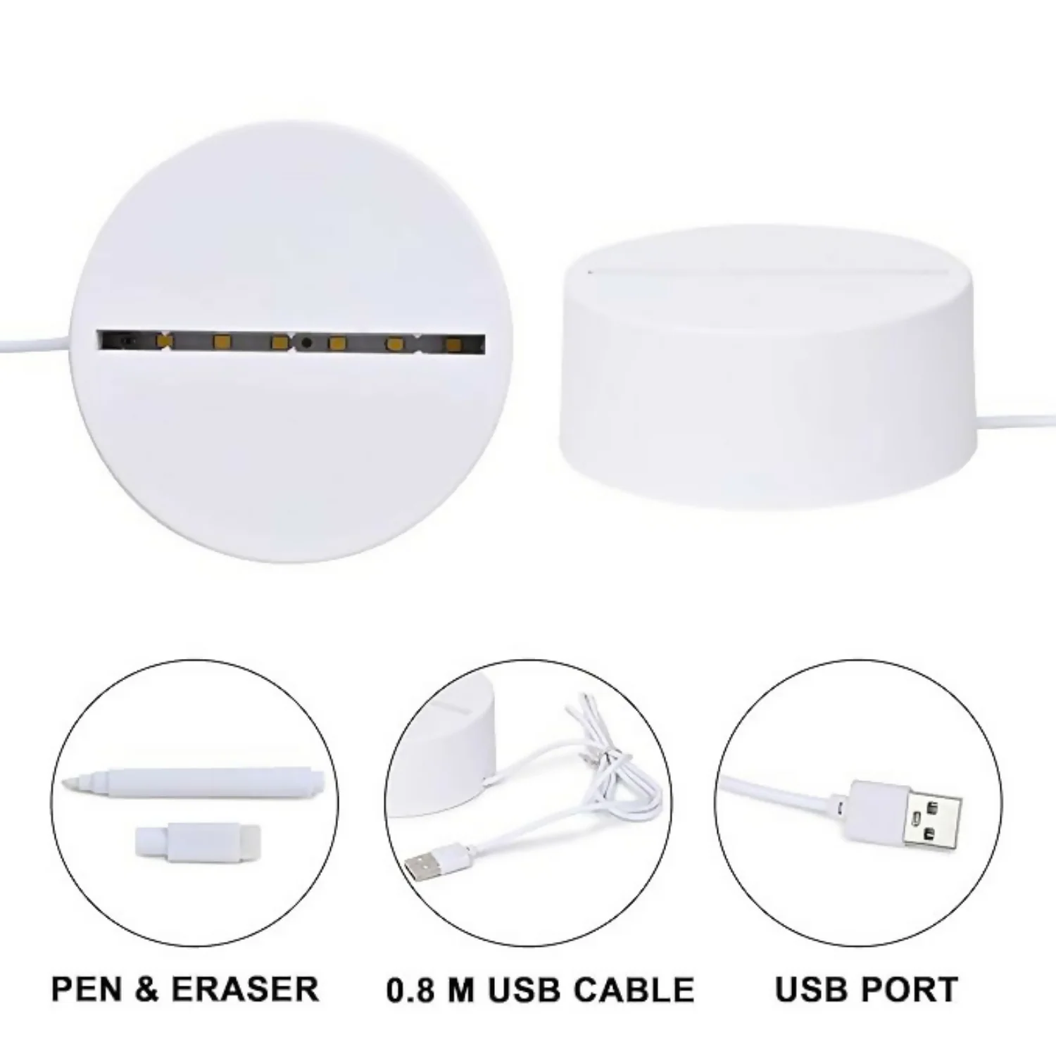 3D LED Acrylic Writing Board Design | Reusable Message Lamp with Erasable Pen & USB Cable | Custom Note Night Light for Study Table, Office Desk & Gift for Birthday, Valentine, Anniversary - Image 3