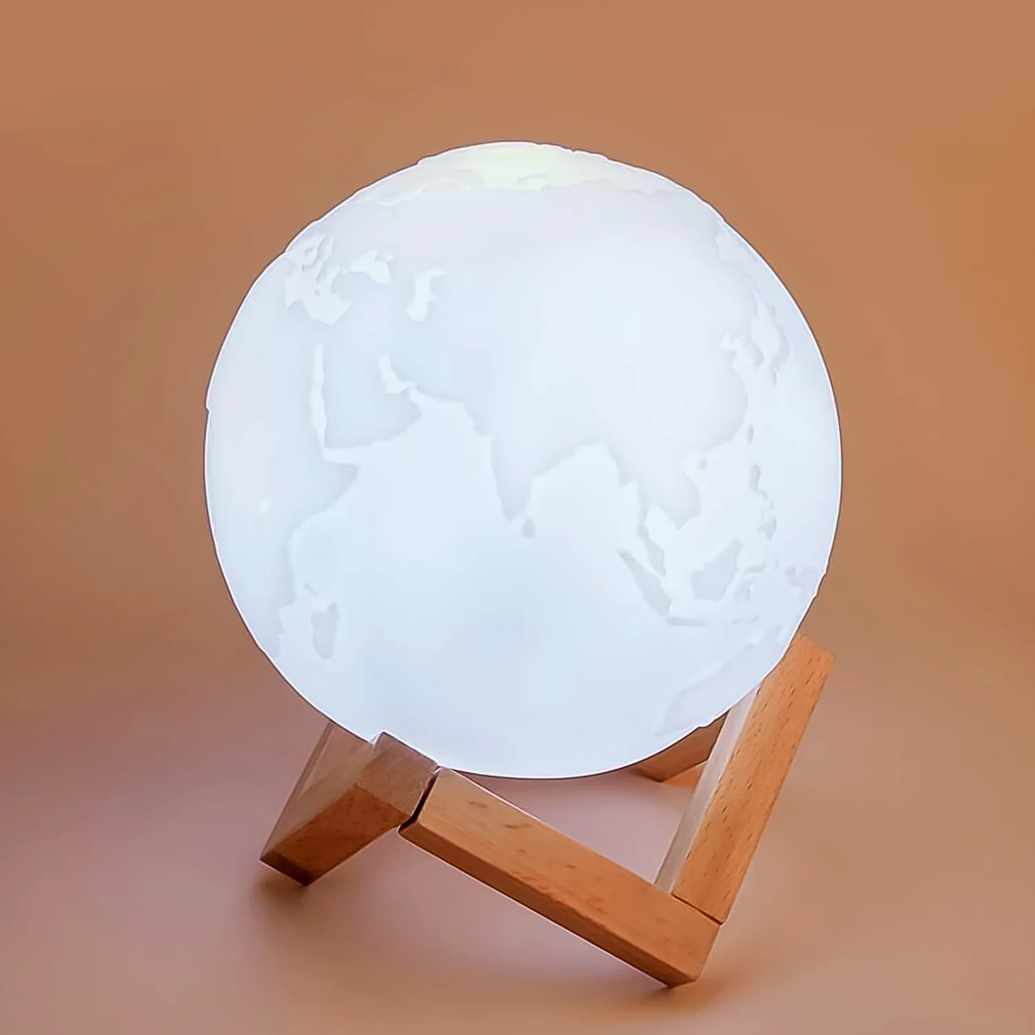 3D Moon Night Lamp with Stand (Color Box /  White & Yellow Light / 1 Pc) - Image 4