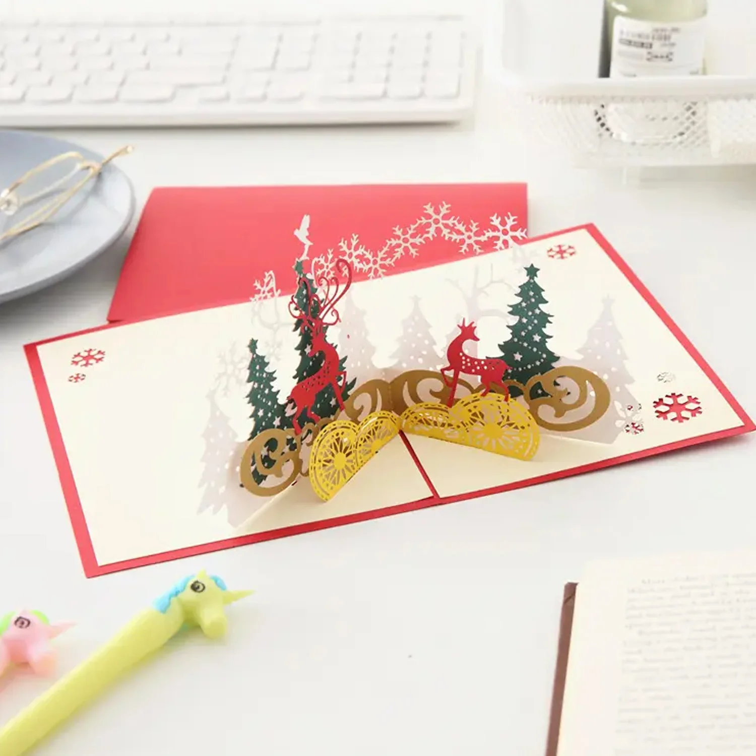 3D -Up Greeting Card (1 Pc): Birthday, Love, Christmas - Image 3