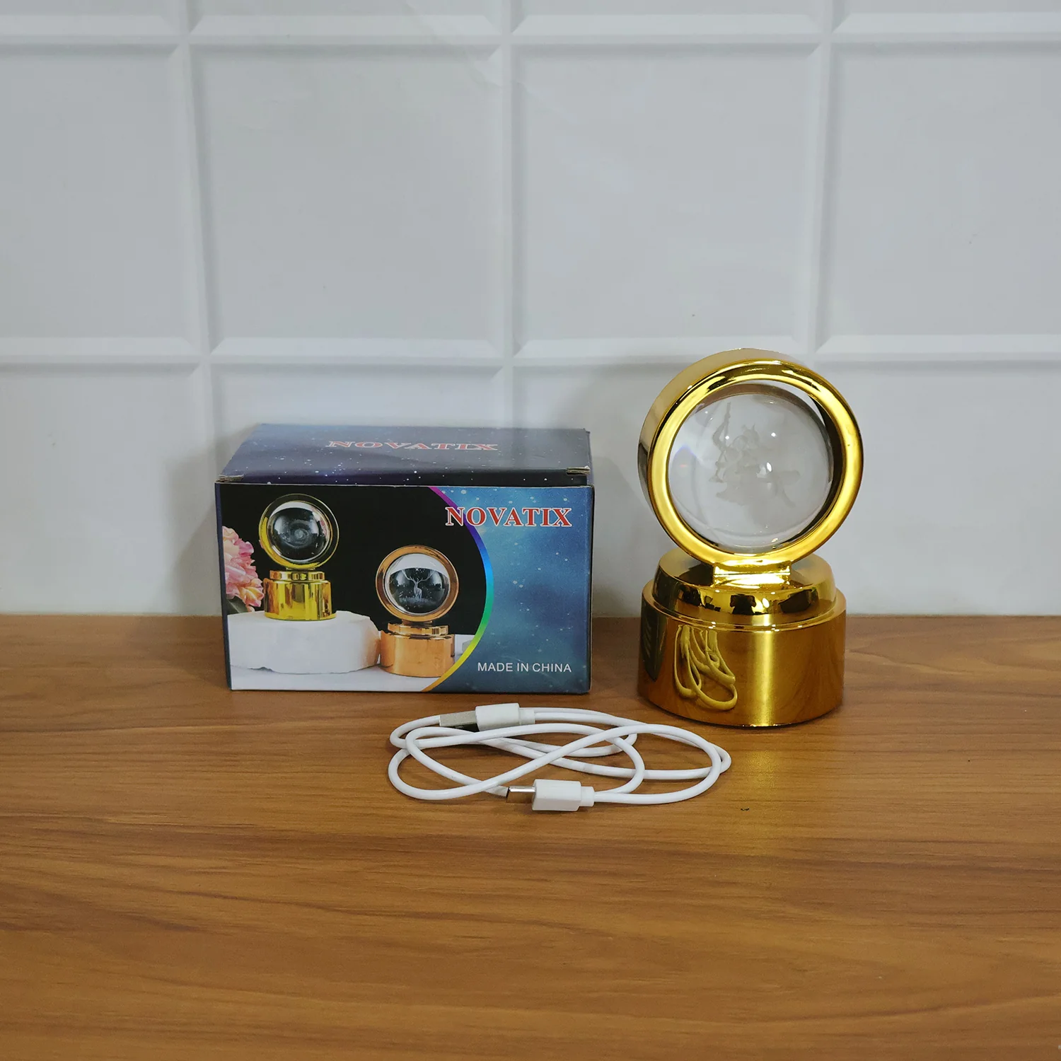 3D Religious Design Crystal Ball LED Night Lamp (1 Pc) - Image 8