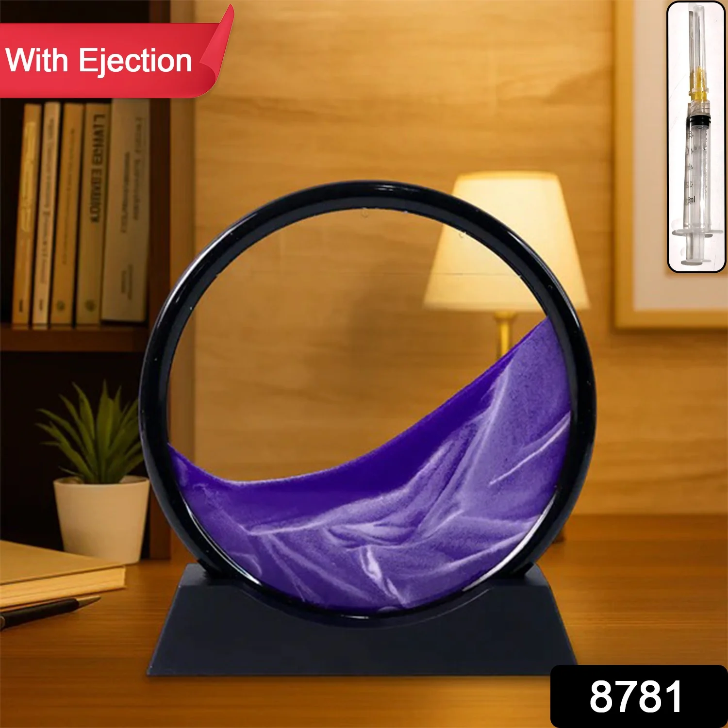 3D Moving Sand Art – Liquid Motion Deep Sea Sandscape with Round Glass Frame (1 Pc) - Image 2