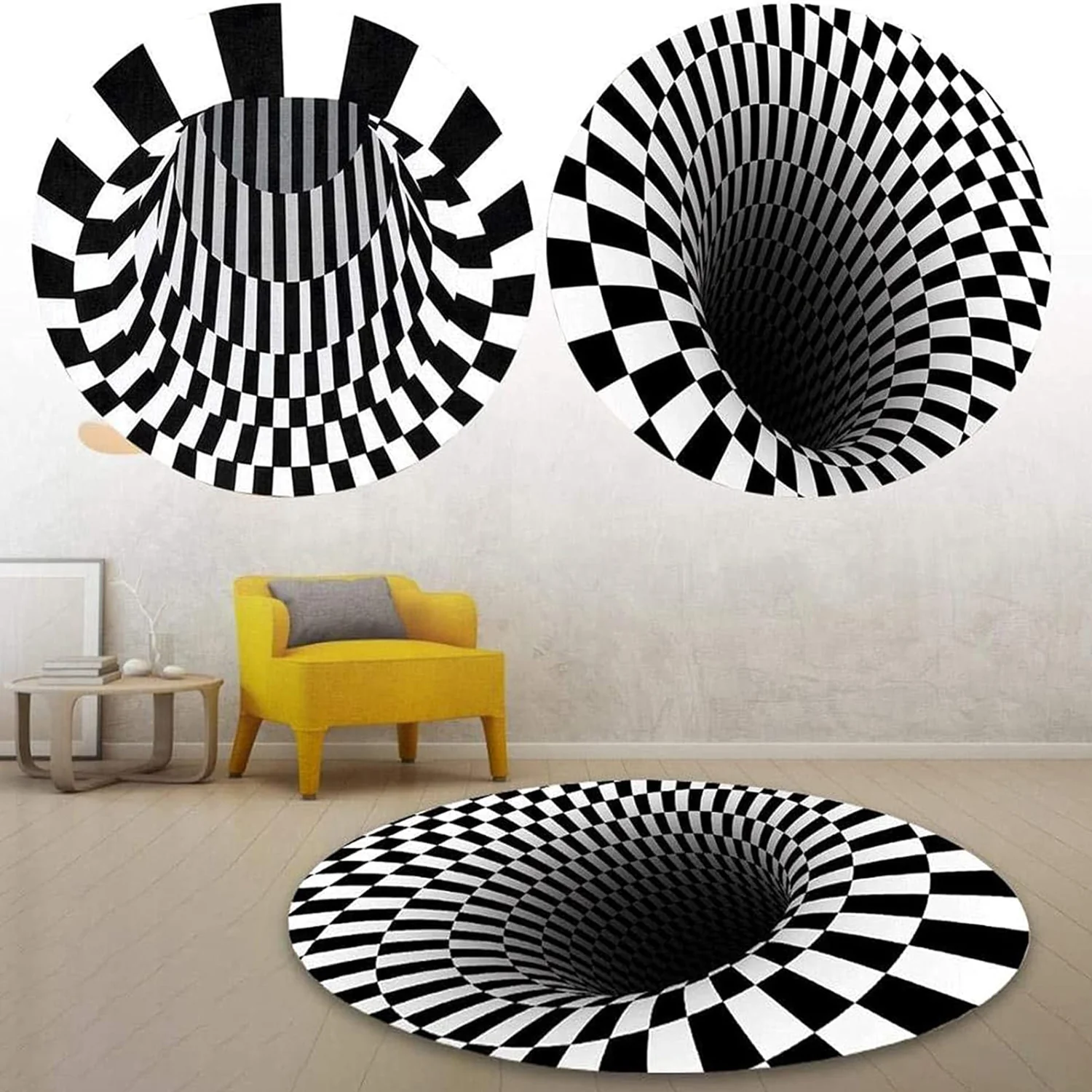 3D Space Round Carpet, Floor Mat Non-Woven Doormat (60 Cm) - Image 6