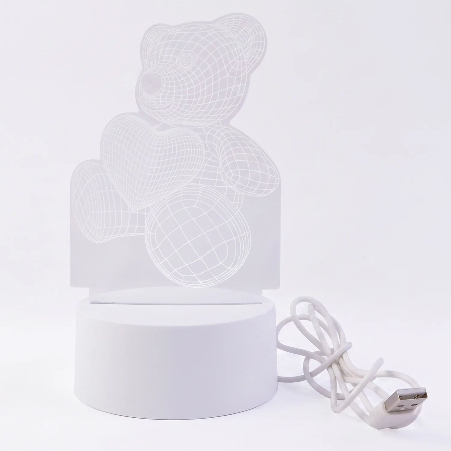 3D Teddy Bear LED Night Lamp – Soft LED Desk Light with Heart Design (1 Pc) - Image 5