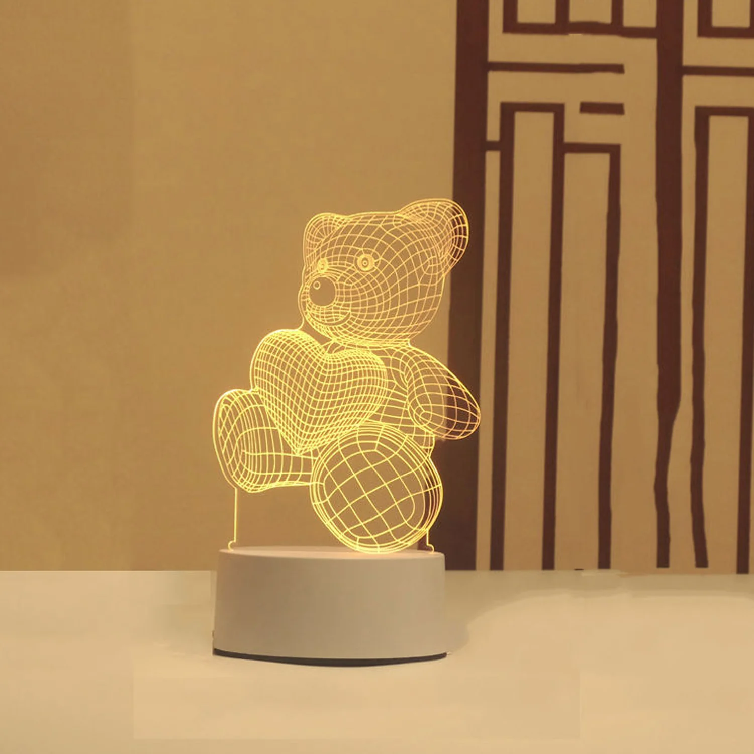 3D Teddy Bear LED Night Lamp – Soft LED Desk Light with Heart Design (1 Pc) - Image 7