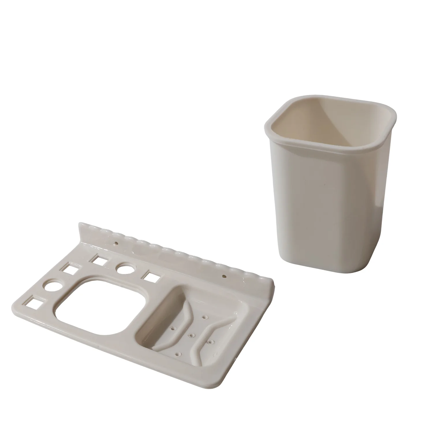 3in1 Wall Mounted Multi-Compartment Toothbrush & Soap Holder with Cup (1 Pc) - Image 5