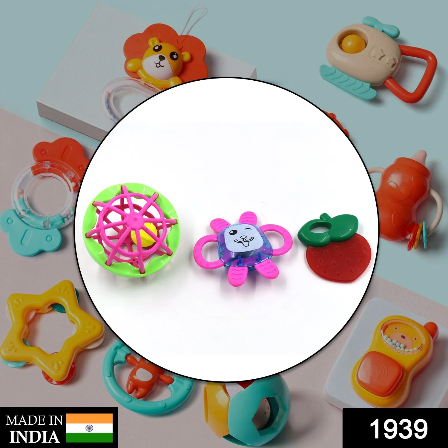AT39 3Pc Rattles Baby Toy game for kids and babies for playing and enjoying purposes - Image 2