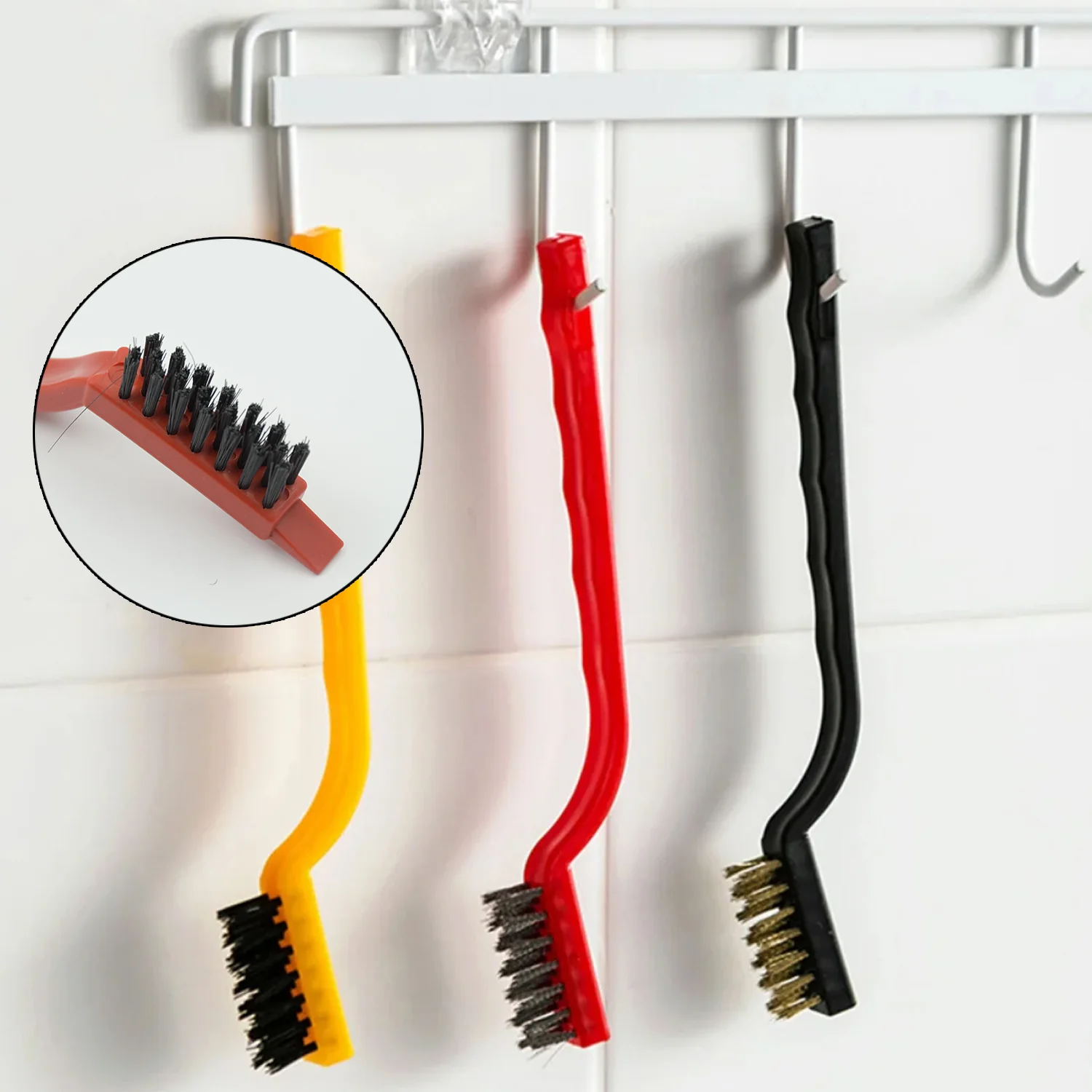 Mini Wire Brush Set - Brass, Nylon, Steel for Cleaning & Rust Removal (3 Pcs Set) - Image 12