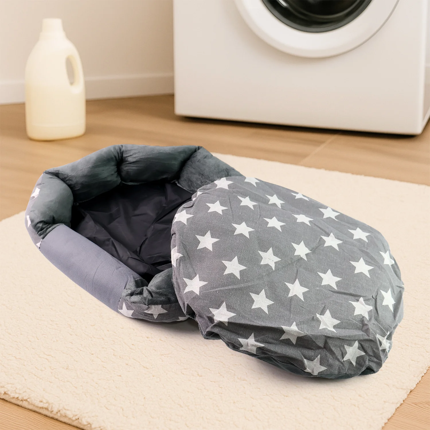 3XL Extra-Large Star Pattern Round Pet Bed for Cats & Small Dogs - Image 3