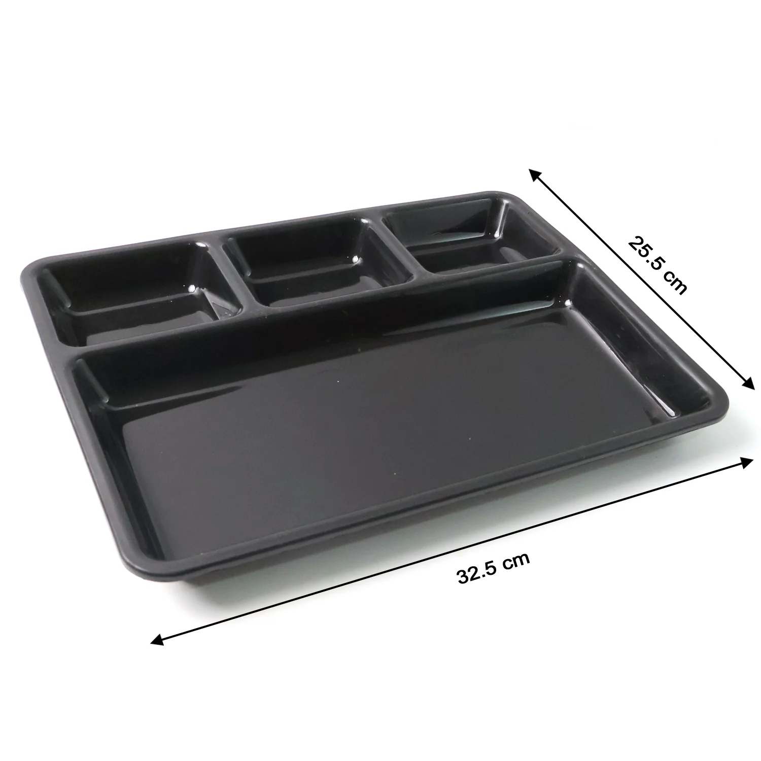 Plastic 4-Compartment Rectangular Meal Serving Tray – Sectioned Dining Plate (1 Pc) - Image 6