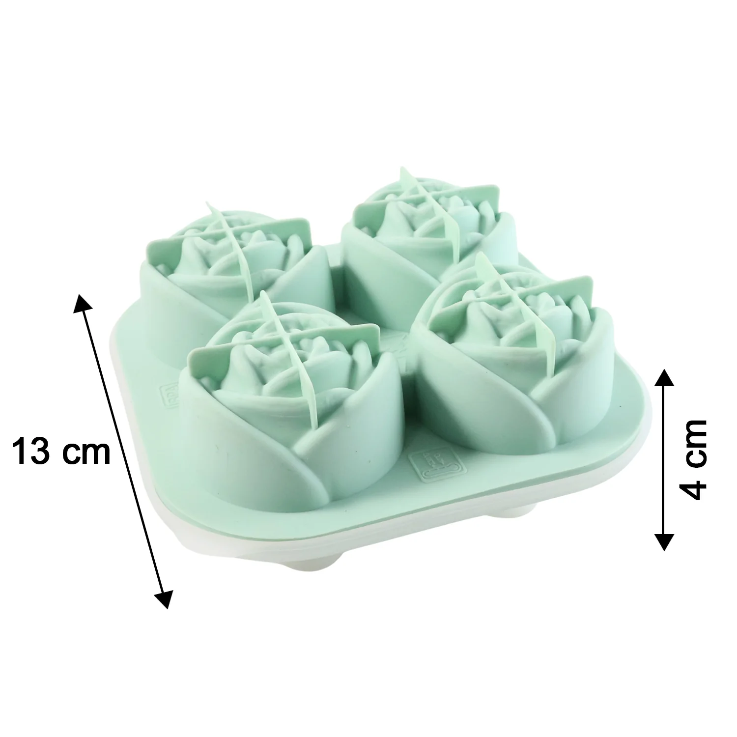 4-Grid Rose-Shape Ice Cube Tray Mold with Lid - Image 4