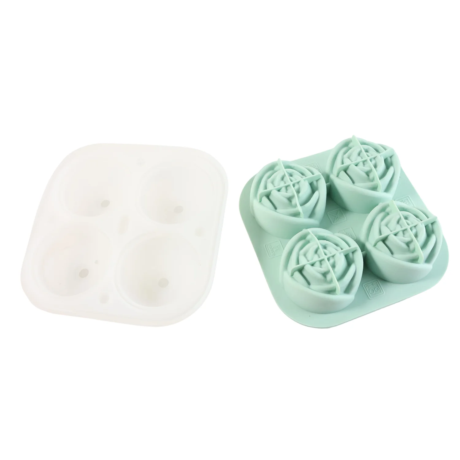 4-Grid Rose-Shape Ice Cube Tray Mold with Lid - Image 5