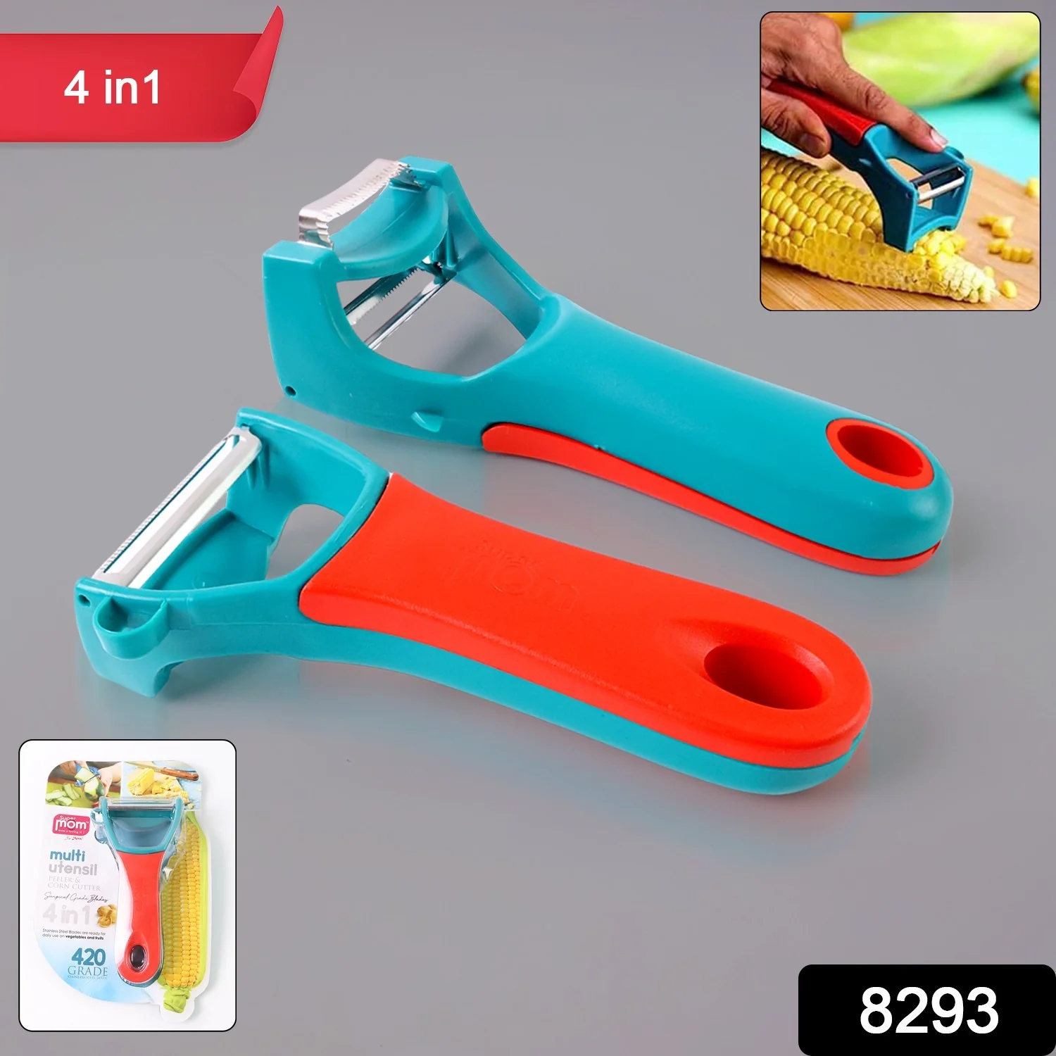 Supermom 4-in-1 Multi-Functional Vegetable & Fruit Peeler (1 Pc) - Image 2