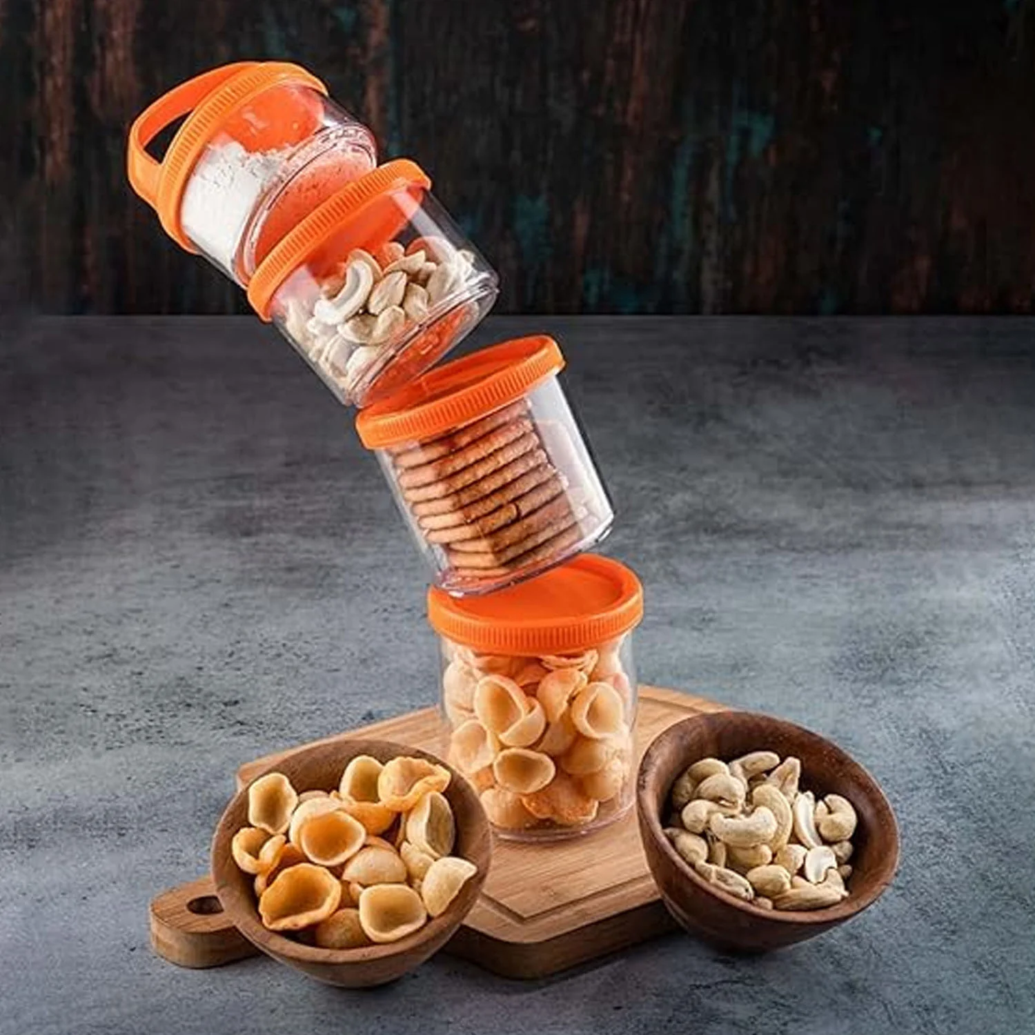 4-in-1 Stackable Dry Fruit Storage Container (1 Set) - Image 3