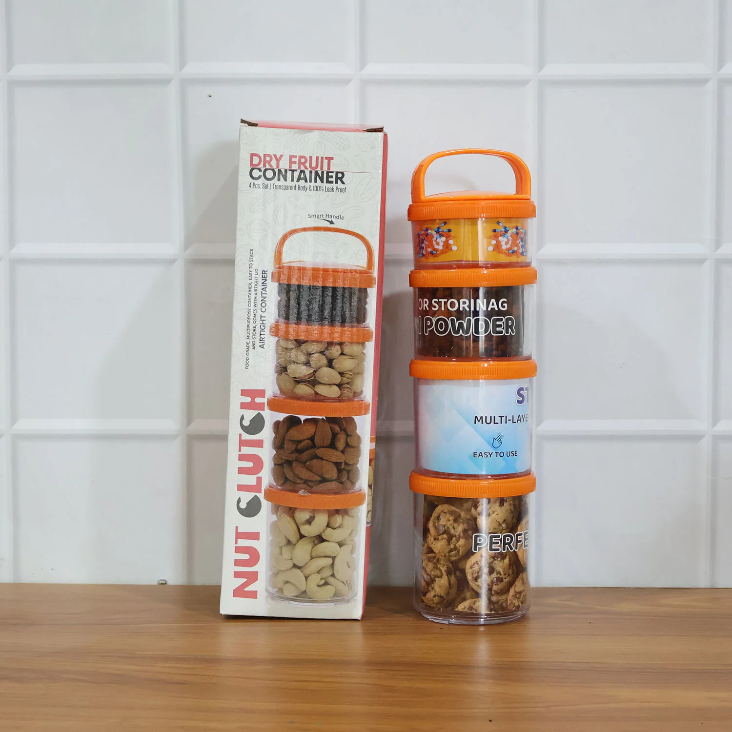4-in-1 Stackable Dry Fruit Storage Container (1 Set) - Image 8