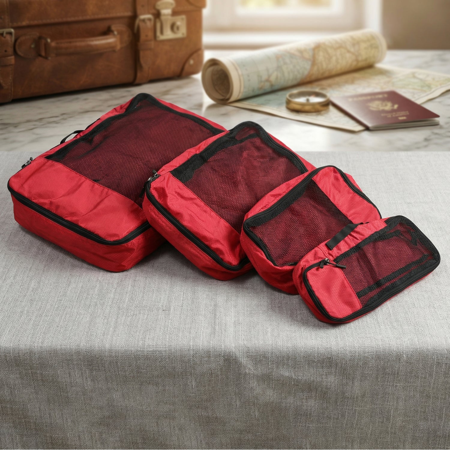 4 In 1 Travel Organizer Packing Cubes Bag Set (4 Pc Set) - Image 7