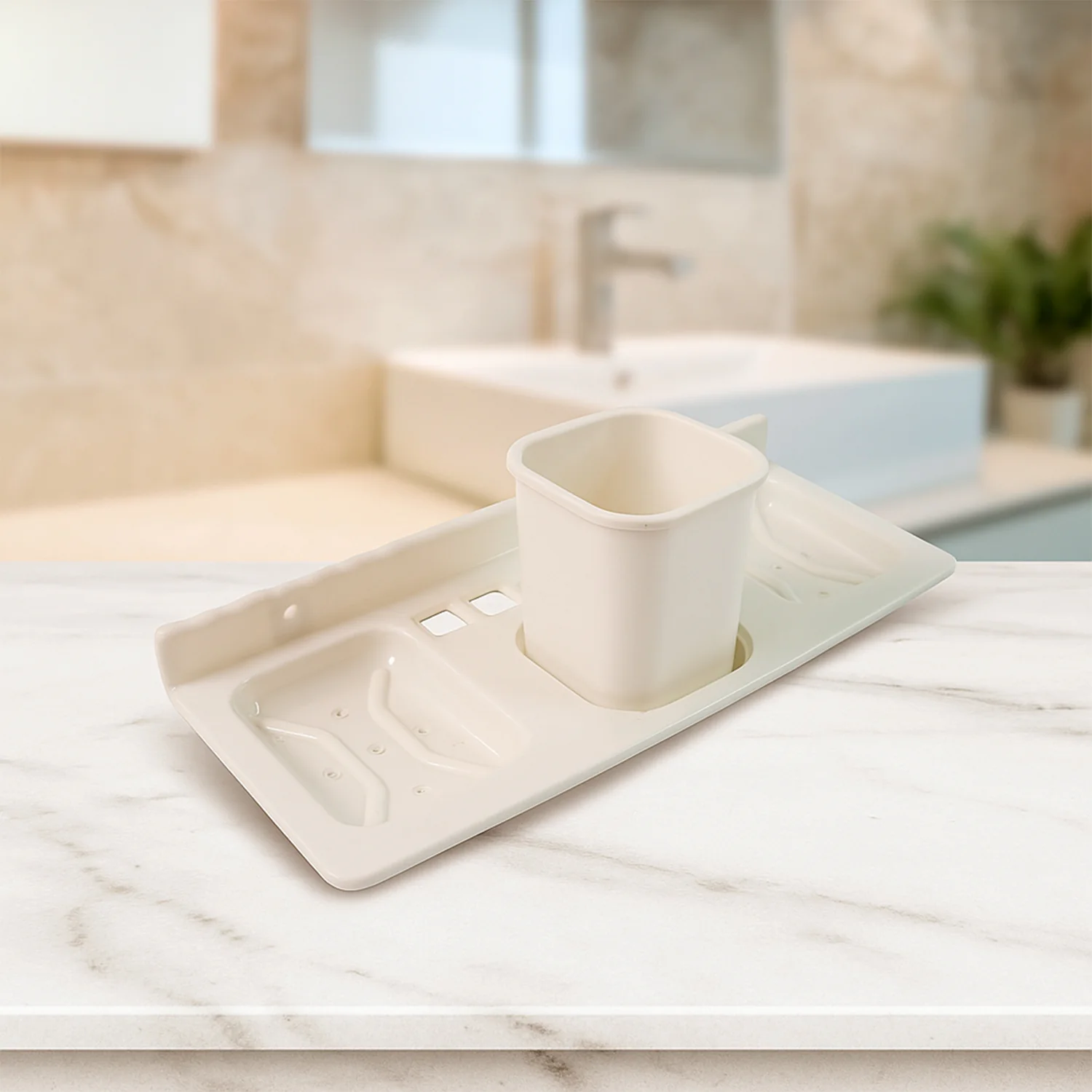 4 in 1 Wall-Mounted Bathroom Organizer - (1 Pc) - Image 6