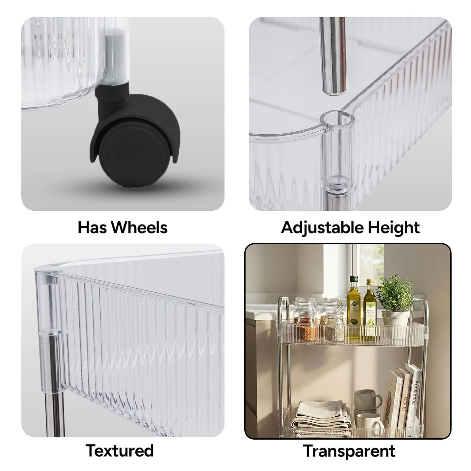 4 Layer Multipurpose Storage Trolley with Wheels - Image 4