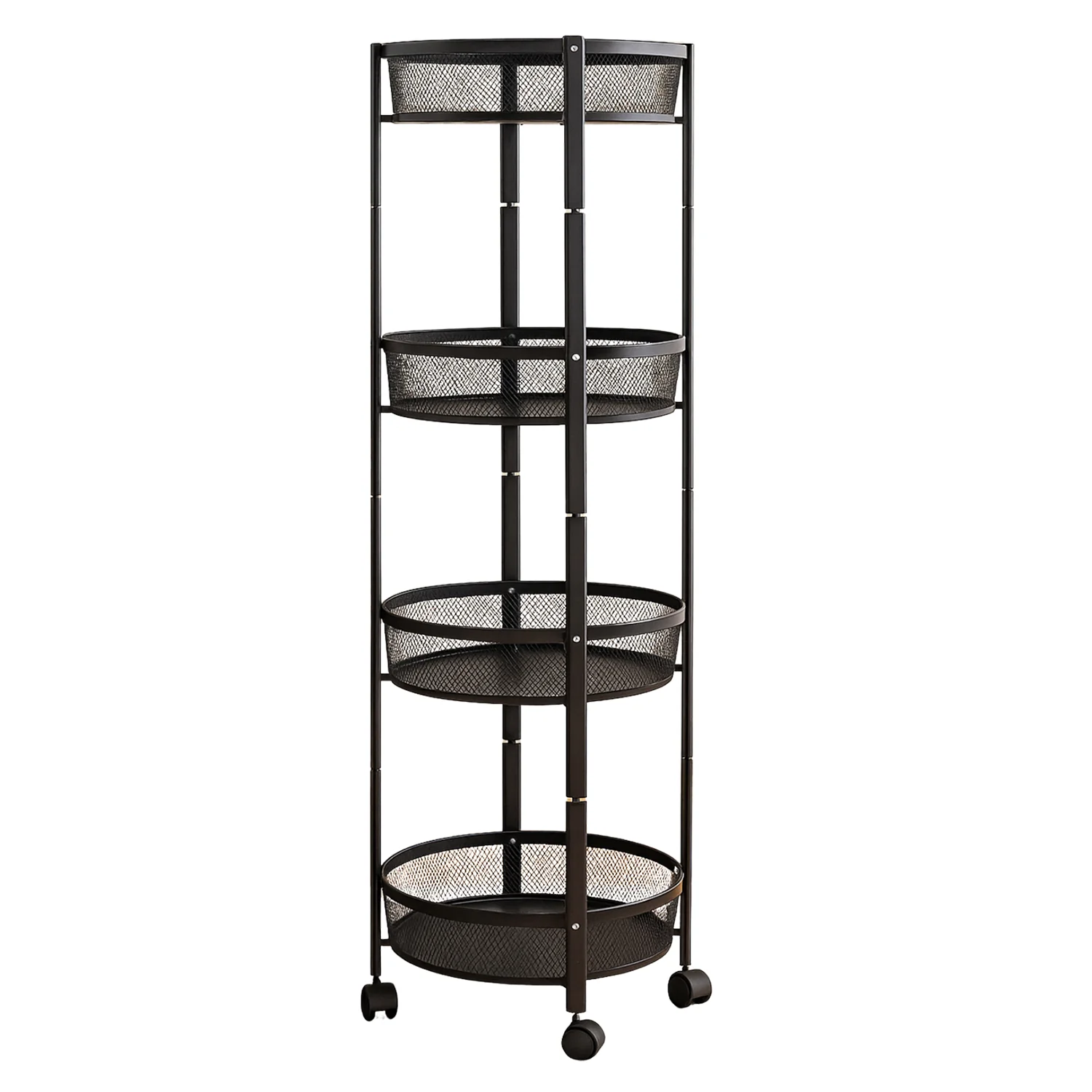 4-Layer Round Metal Folding Storage Trolley (1 Pc) - Image 5