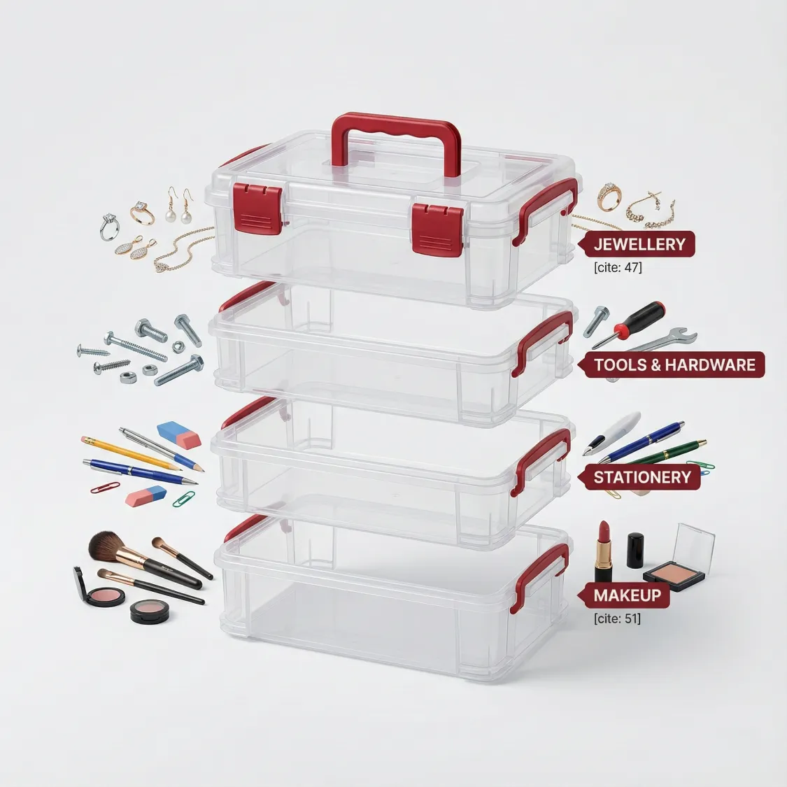 4-Layer Transparent Multipurpose Plastic Storage Box - Image 7