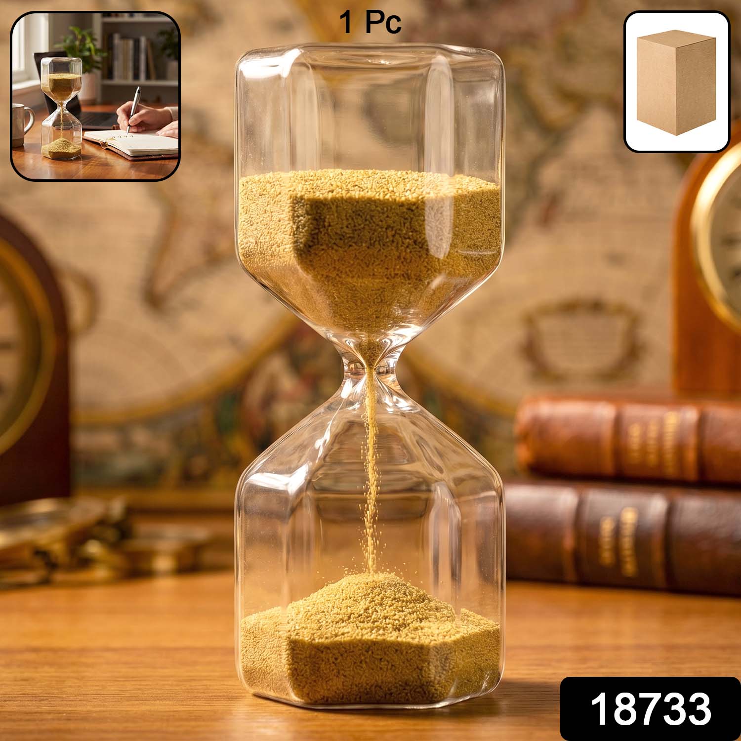 4-Minute approx Sand Timer Hourglass – Decorative Glass Timer (1 Pc) - Image 2