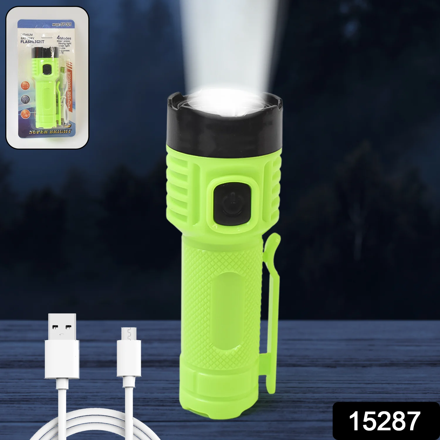 4 Modes Super Bright Led Torch High Lumens Fast Charging Flashlight / Torch (1 Pc) - Image 2