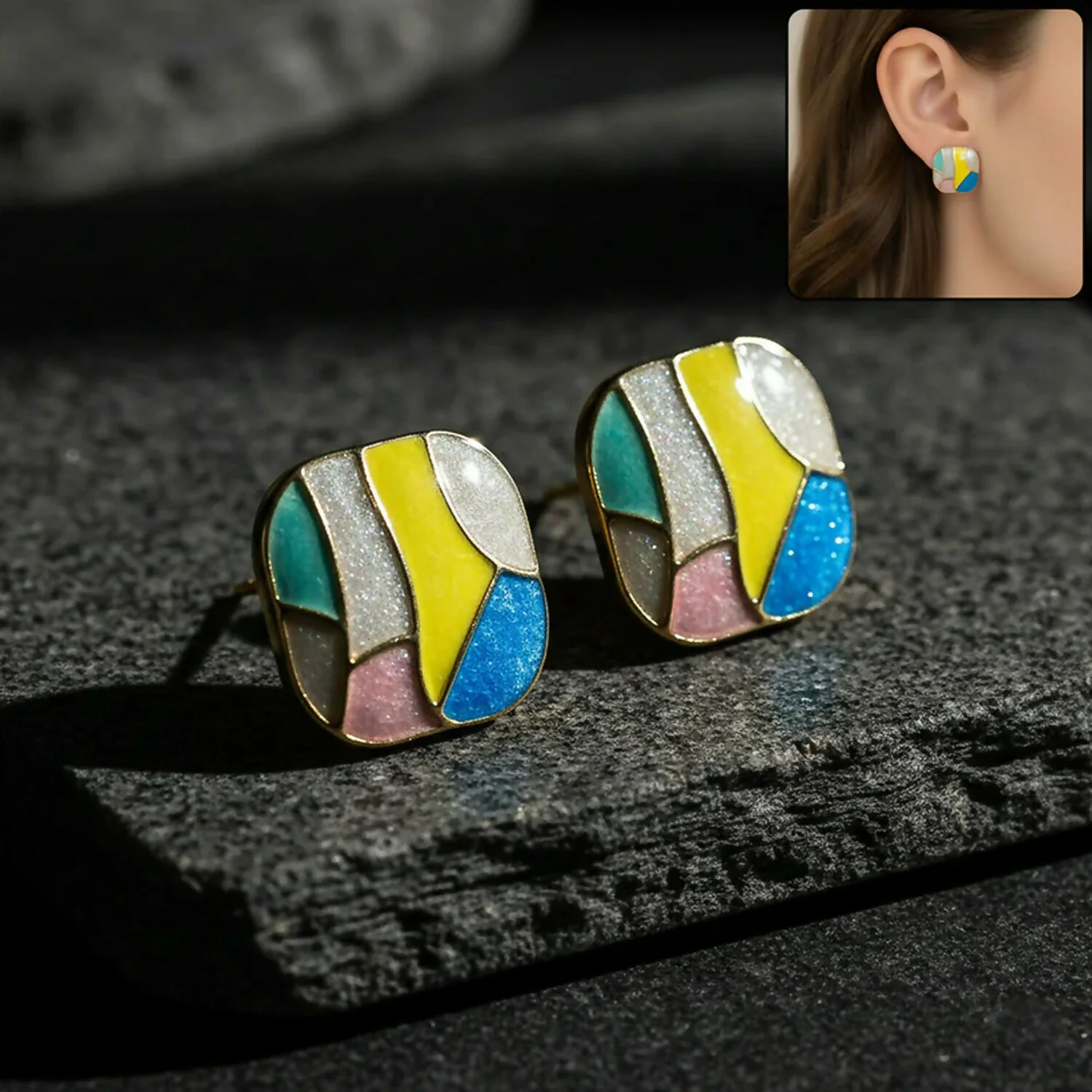 4 Pairs Korean Style Earrings Set for Women | Pearl, Stud & Zircon Combo - Image 4