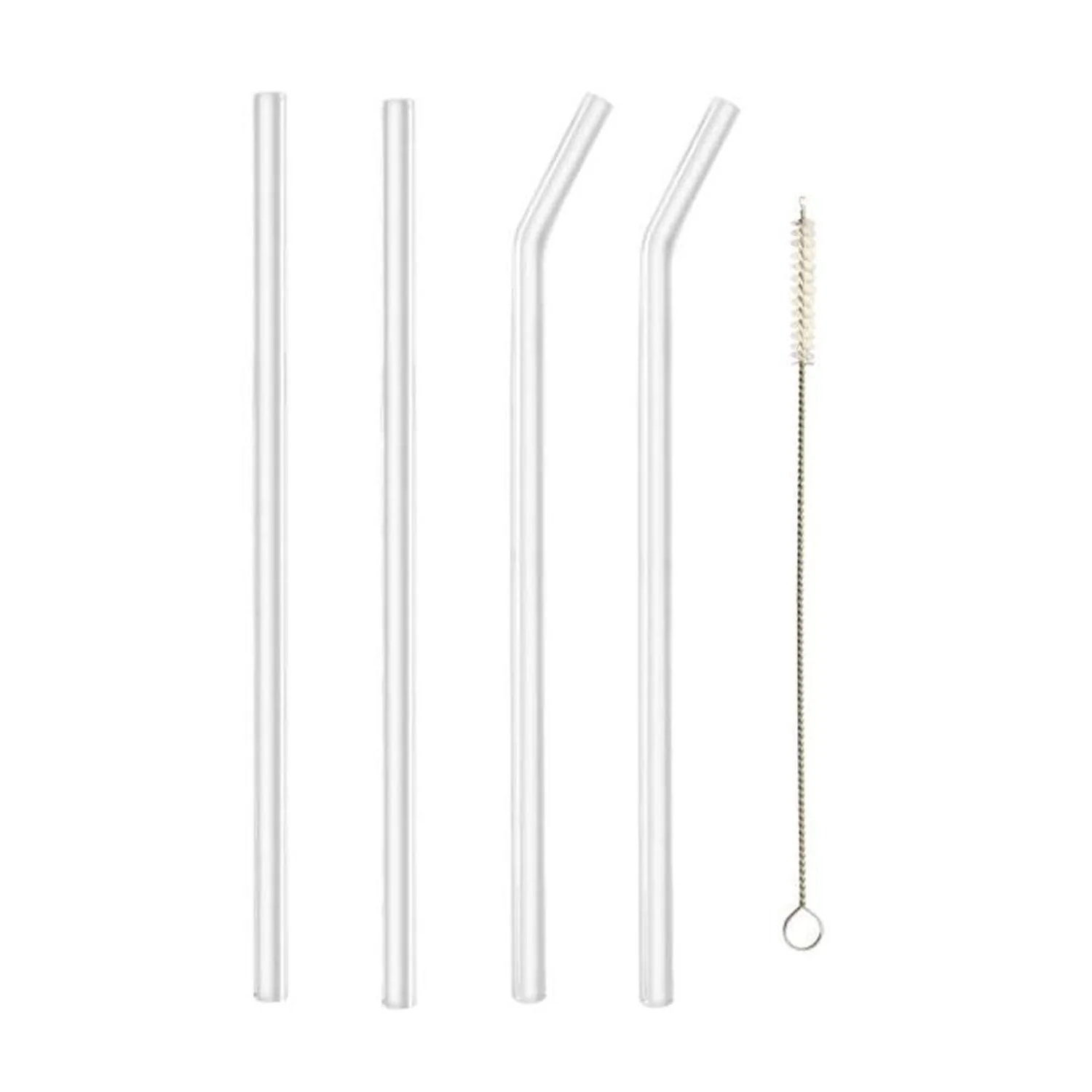 4 Pcs Reusable Glass Straws with 1 Cleaning Brushes - Image 7