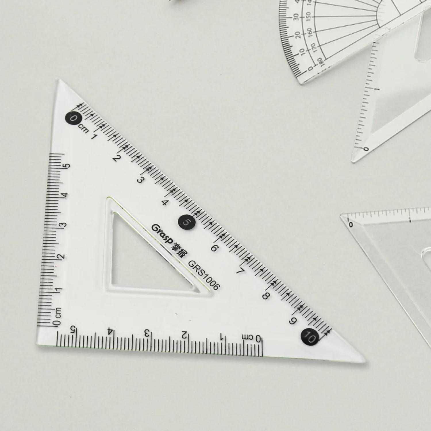 4-Piece Geometry Set, Triangle Ruler Protractor Straight Ruler - Image 3