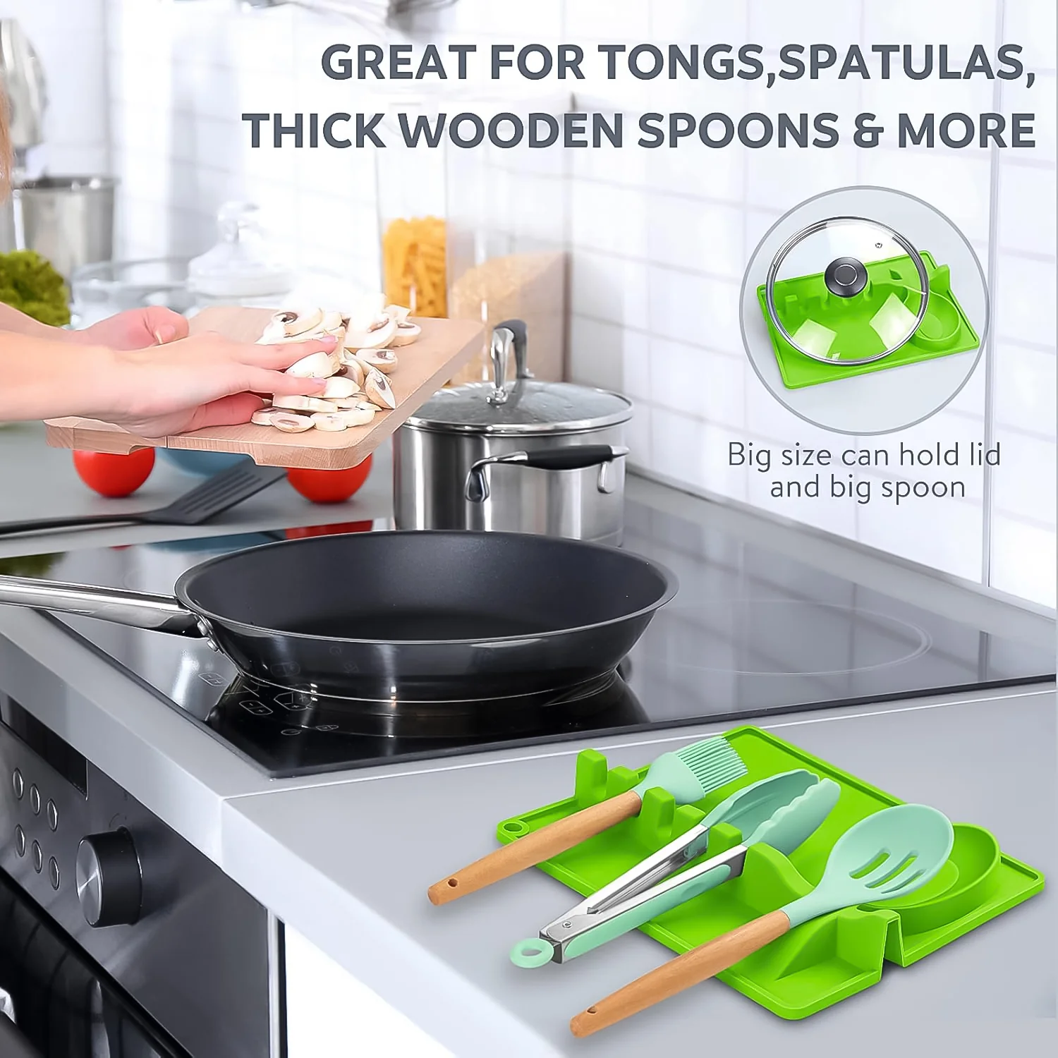 4-Slots Silicone Multifunctional Spoon Holders Fork Spatula Rack (1 Pc) - Image 6