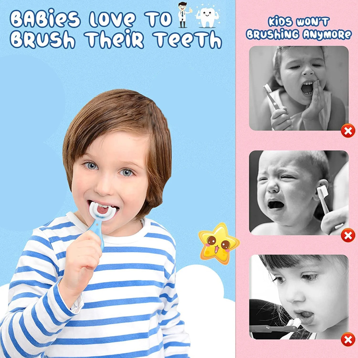 U-Shaped Toothbrush for Kids Manual Whitening Silicone Brush  2–6 Years - Image 7