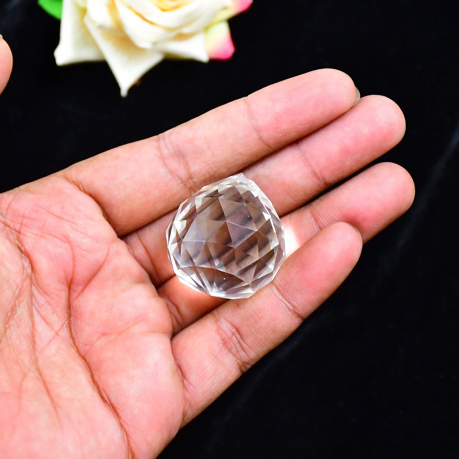 White Crystal Ball Hanging Crystal Ball for Home and Office or Car Decor. - Image 6
