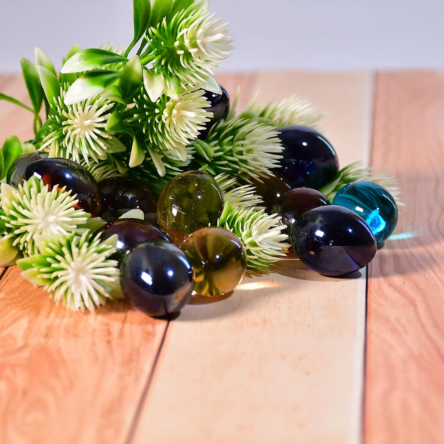Glass Gem Stone, Flat Round Marbles Pebbles for Vase Fillers, Attractive pebbles for Aquarium Fish Tank. - Image 3