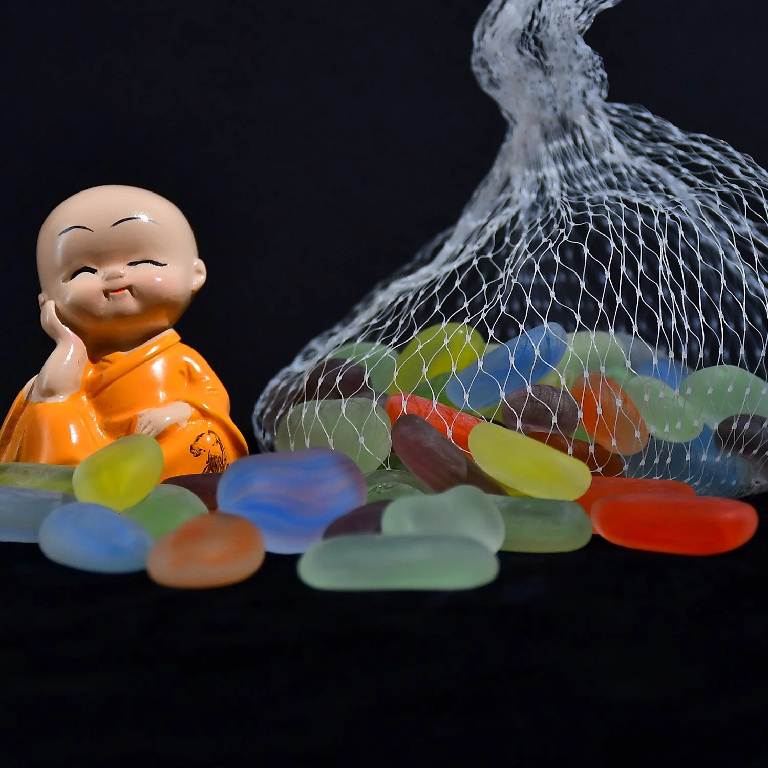 Glass Gem Stone, Flat Round Marbles Pebbles for Vase Fillers, Attractive pebbles for Aquarium Fish Tank. - Image 3