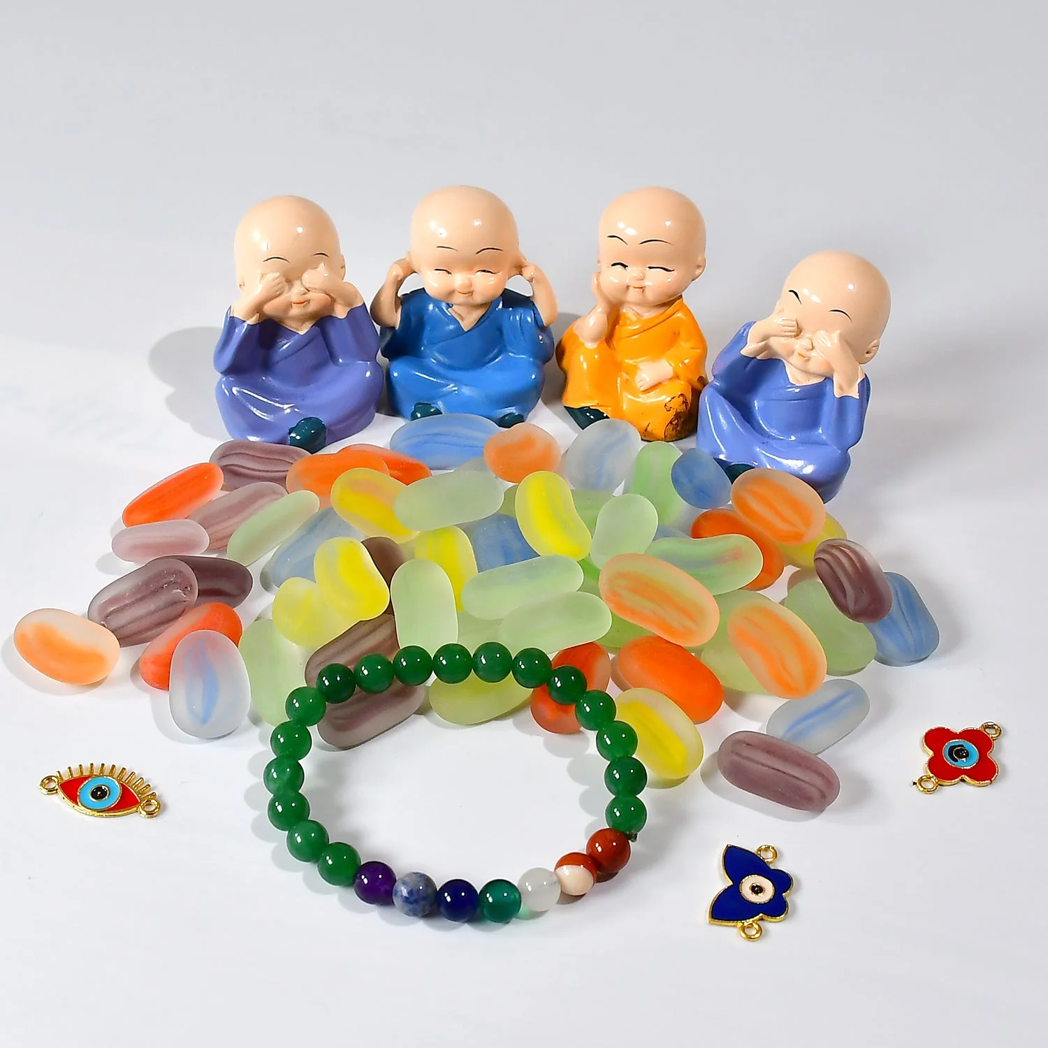 Glass Gem Stone, Flat Round Marbles Pebbles for Vase Fillers, Attractive pebbles for Aquarium Fish Tank. - Image 7