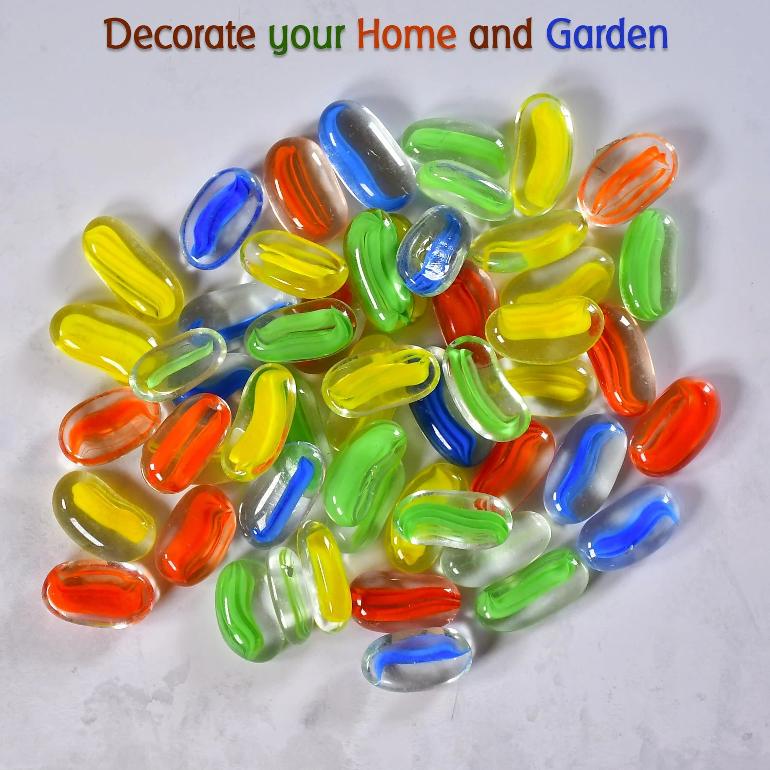 Glass Gem Stone, Flat Round Marbles Pebbles for Vase Fillers, Attractive pebbles for Aquarium Fish Tank. - Image 6